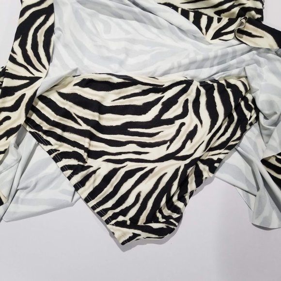 Lauren Ralph Lauren Plus Size Skirted One Piece Swimsuit Zebra Print - Picture 12 of 16